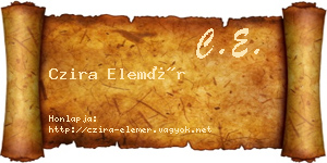 Czira Elemér névjegykártya